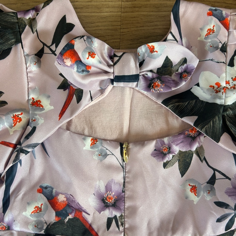 Baker By Ted Baker Girls Lavender Floral Dress Lined NWOT Size 2-3 Years - Picture 5 of 6